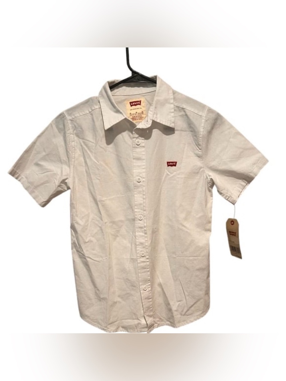 Levi's White Button Up Shirt with Classic Collar Boys M 10-12 NWT